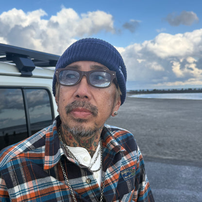MADE IN YP サングラス：BROWN FRAME BLUE LENS（YP-01）