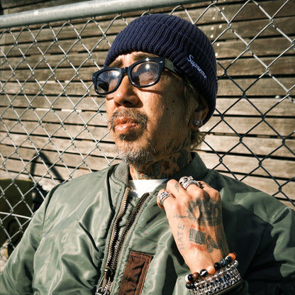 MADE IN YP サングラス：BLACK FRAME MEDIUM GRAY LENS（YP-01）