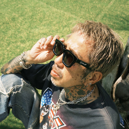 MADE IN YP サングラス：BLACK FRAME TRANSITION SMOKE LENS（YP-02）