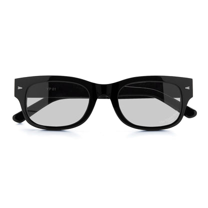 MADE IN YP サングラス：BLACK FRAME MEDIUM GRAY LENS（YP-01）