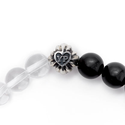 【期間限定】MADE IN YP パワーストーンブレスレット：QUARTZ × GOLDEN OBSIDIAN （シルバー1個）【受注生産】