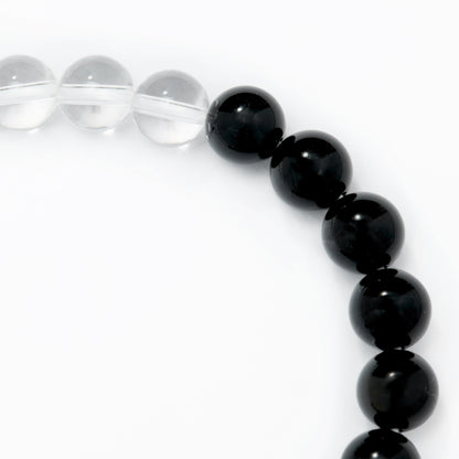 【期間限定】MADE IN YP パワーストーンブレスレット：QUARTZ × GOLDEN OBSIDIAN （シルバー3個）【受注生産】