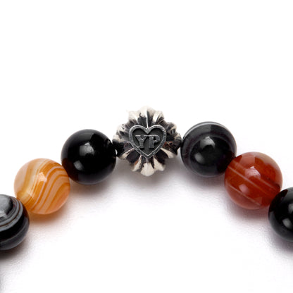 【期間限定】MADE IN YP パワーストーンブレスレット：ONYX × CHRYSOCOLLA × EYE AGATE × RED EYE AGATE（シルバー1個）【受注生産】