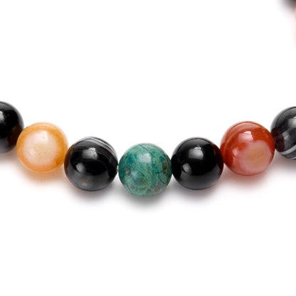 【期間限定】MADE IN YP パワーストーンブレスレット：ONYX × CHRYSOCOLLA × EYE AGATE × RED EYE AGATE（シルバー1個）【受注生産】