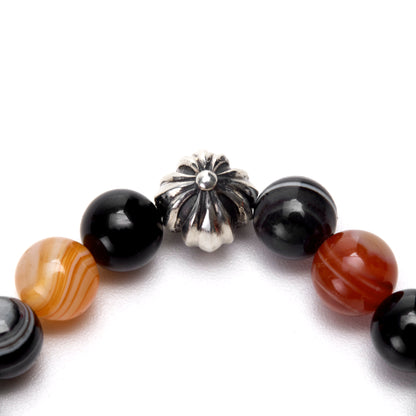 【期間限定】MADE IN YP パワーストーンブレスレット：ONYX × CHRYSOCOLLA × EYE AGATE × RED EYE AGATE（シルバー3個）【受注生産】