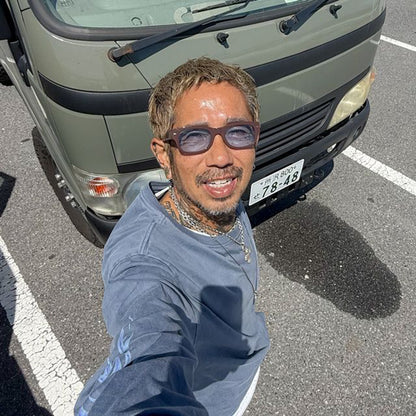 MADE IN YP サングラス：BROWN FRAME BLUE LENS（YP-01）